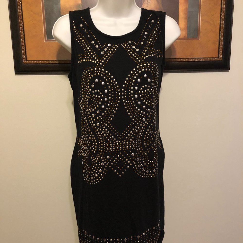 Women's Studded Body Con Black Dress